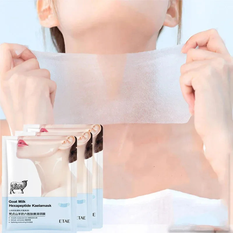 Goat Milk Six Peptides Neck Mask Collagen Firming Necks Skin Care Mask Beauty Moisturizing Lift Firming Neck Skin Care Mask