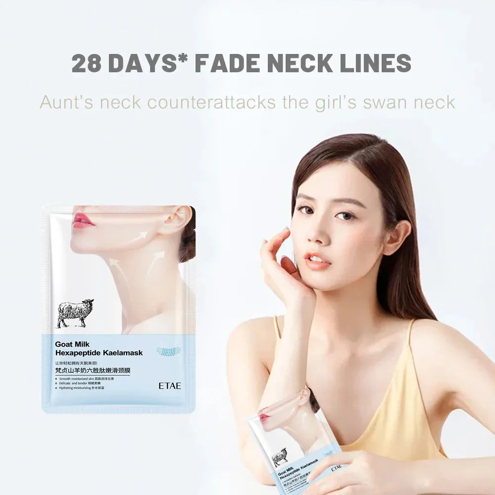 Goat Milk Six Peptides Neck Mask Collagen Firming Necks Skin Care Mask Beauty Moisturizing Lift Firming Neck Skin Care Mask