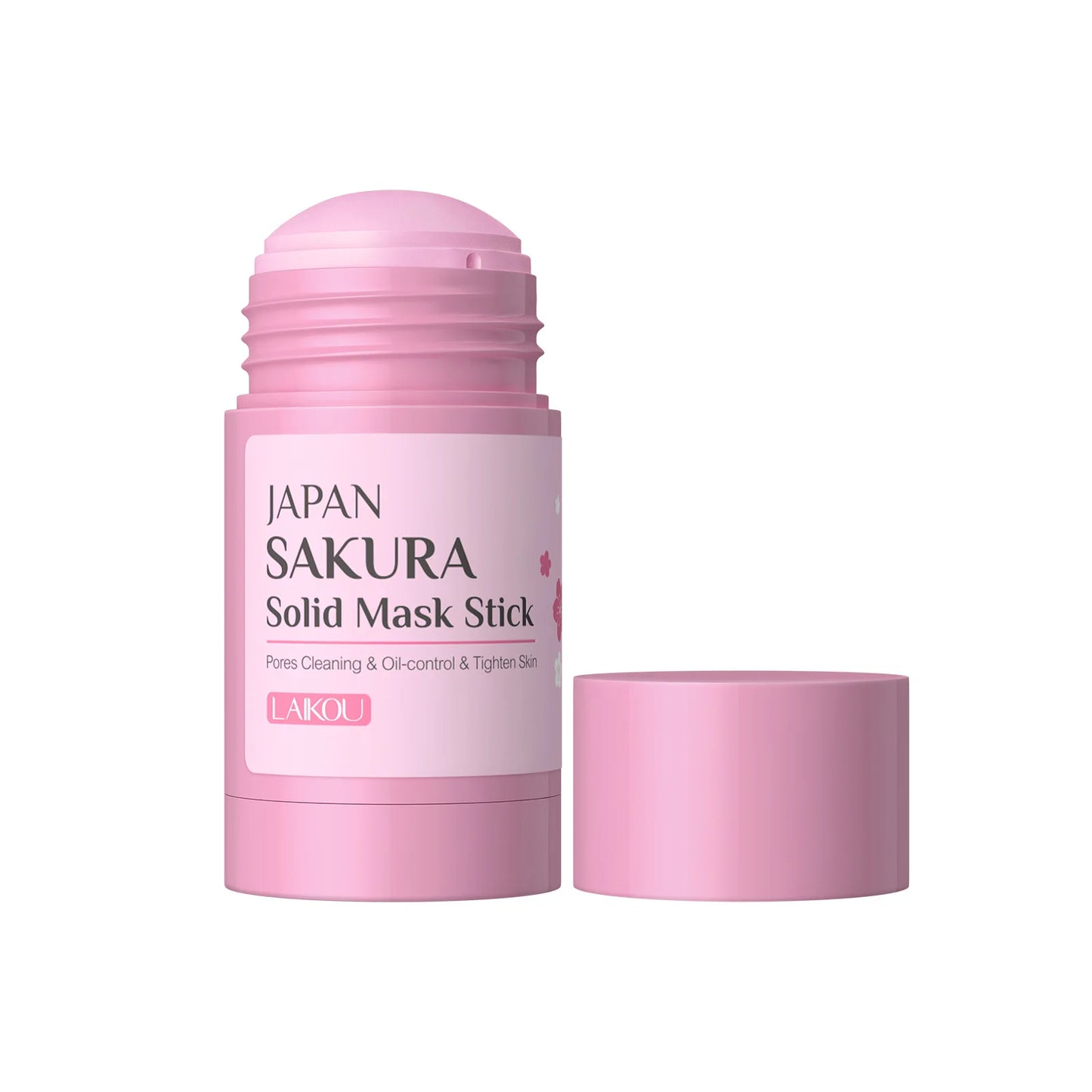 Japanese Skincare Sakura Cleansing Face Mask Stick. Easy Application, Twist-Up Clay Mask for Pore Deep Clean, Oil Control & Moisture Boost.