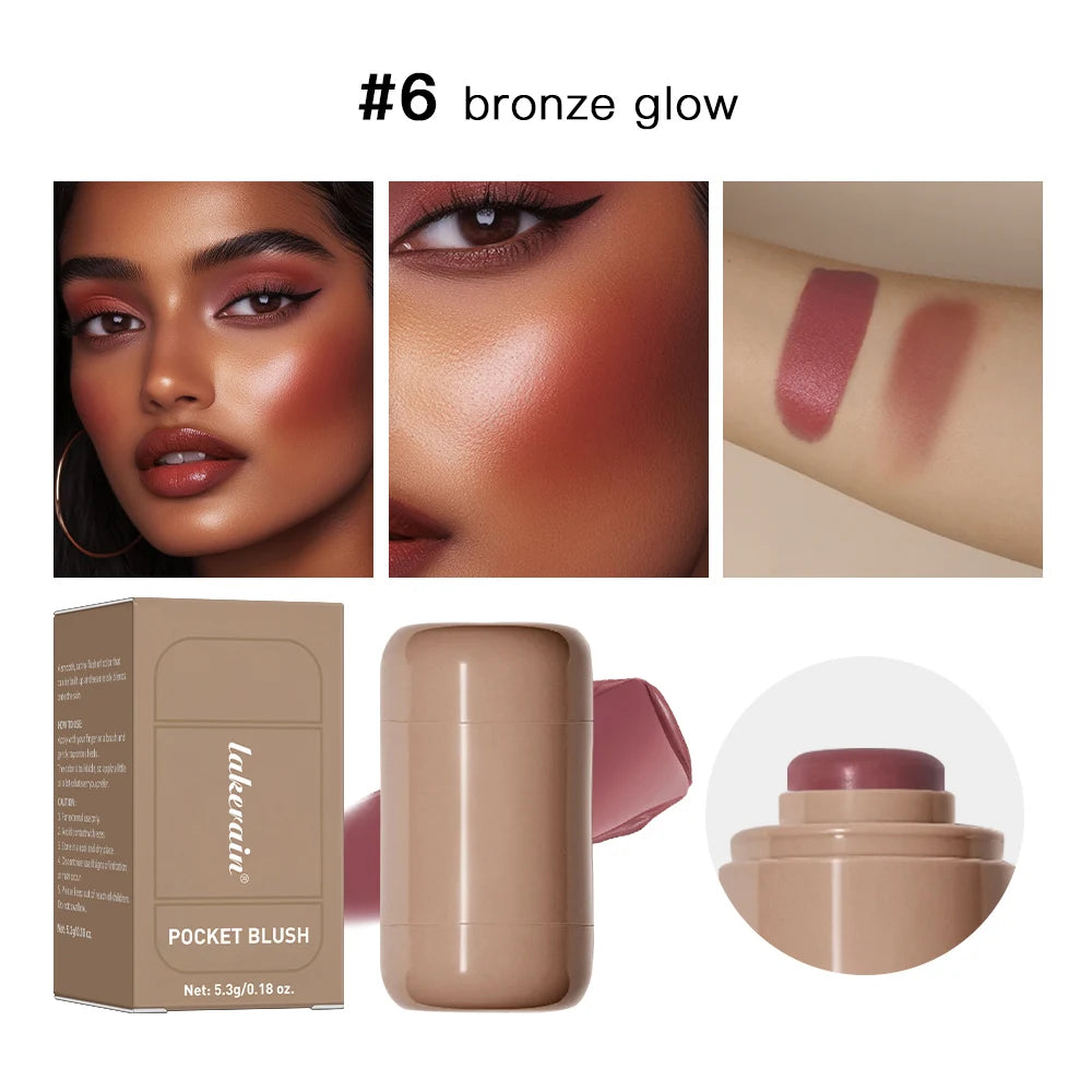 Multi-use Blush Stick For Lips Cheek Long-lasting Hydrating Highlights Brighten Soft Natural Flush Cream Blush Stick