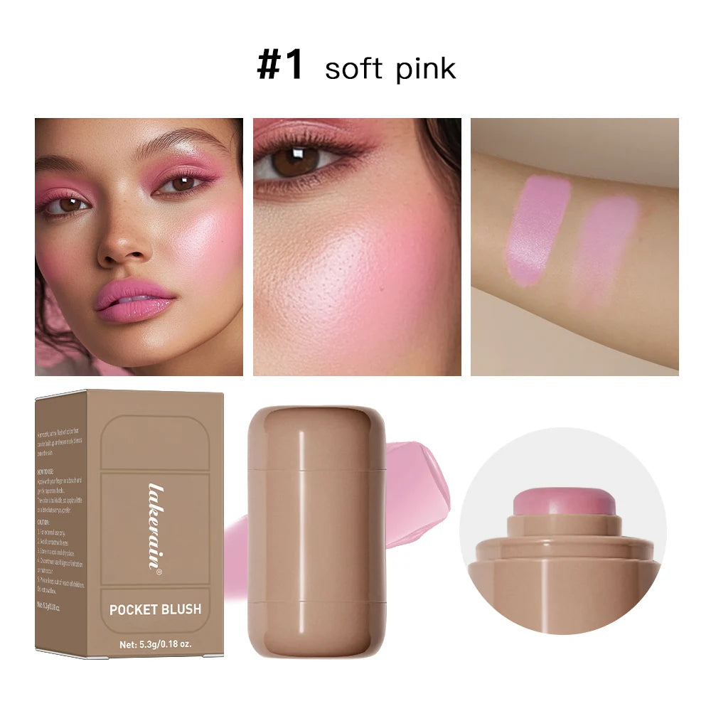 Multi-use Blush Stick For Lips Cheek Long-lasting Hydrating Highlights Brighten Soft Natural Flush Cream Blush Stick