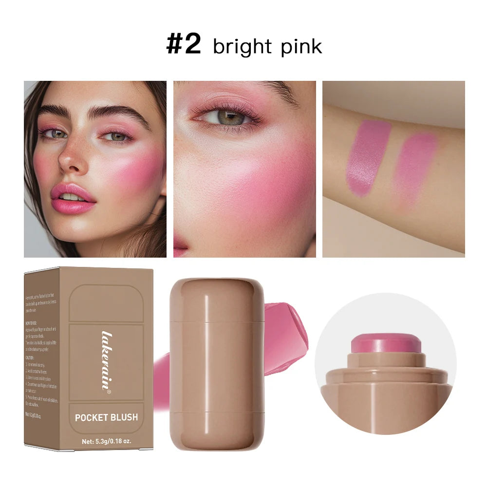 Multi-use Blush Stick For Lips Cheek Long-lasting Hydrating Highlights Brighten Soft Natural Flush Cream Blush Stick