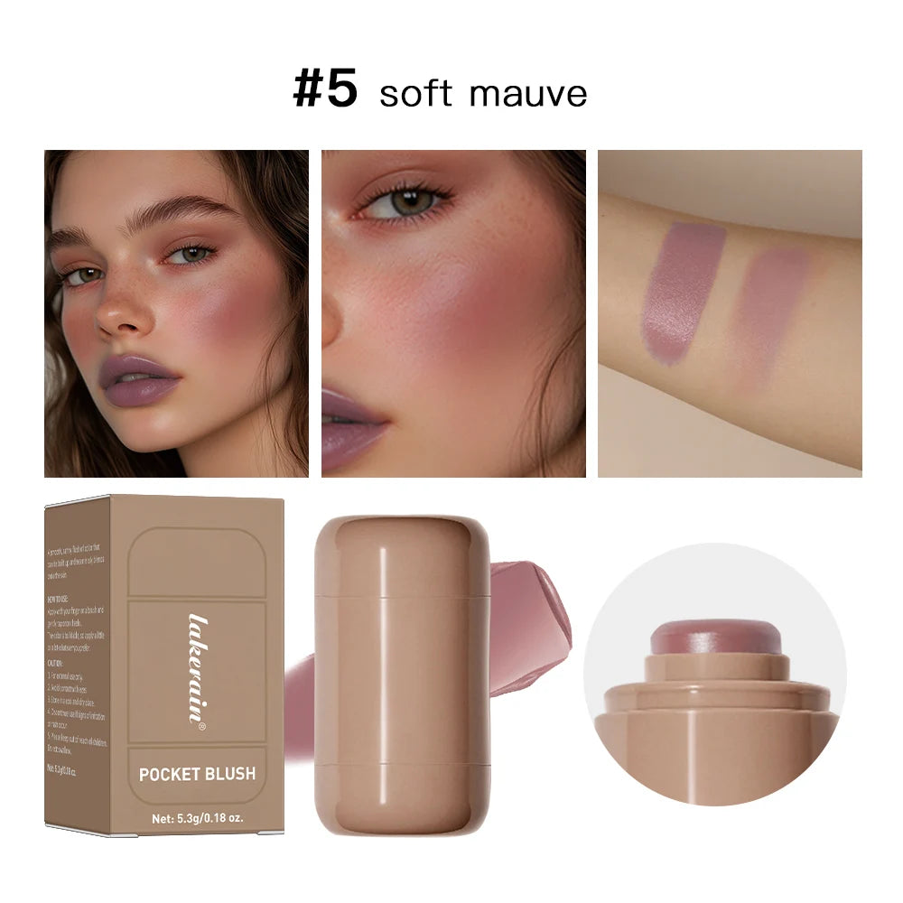 Multi-use Blush Stick For Lips Cheek Long-lasting Hydrating Highlights Brighten Soft Natural Flush Cream Blush Stick