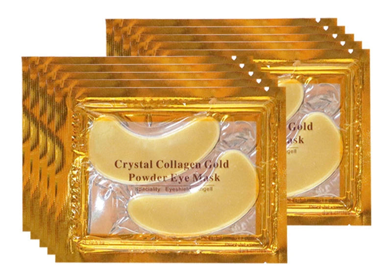 5/10/20/30 Pairs Crystal Gold Eye Patches Anti Dark Circles Remove Eye Bags Moisturizing Golden Collagen Eye Mask Skin Care Eyes