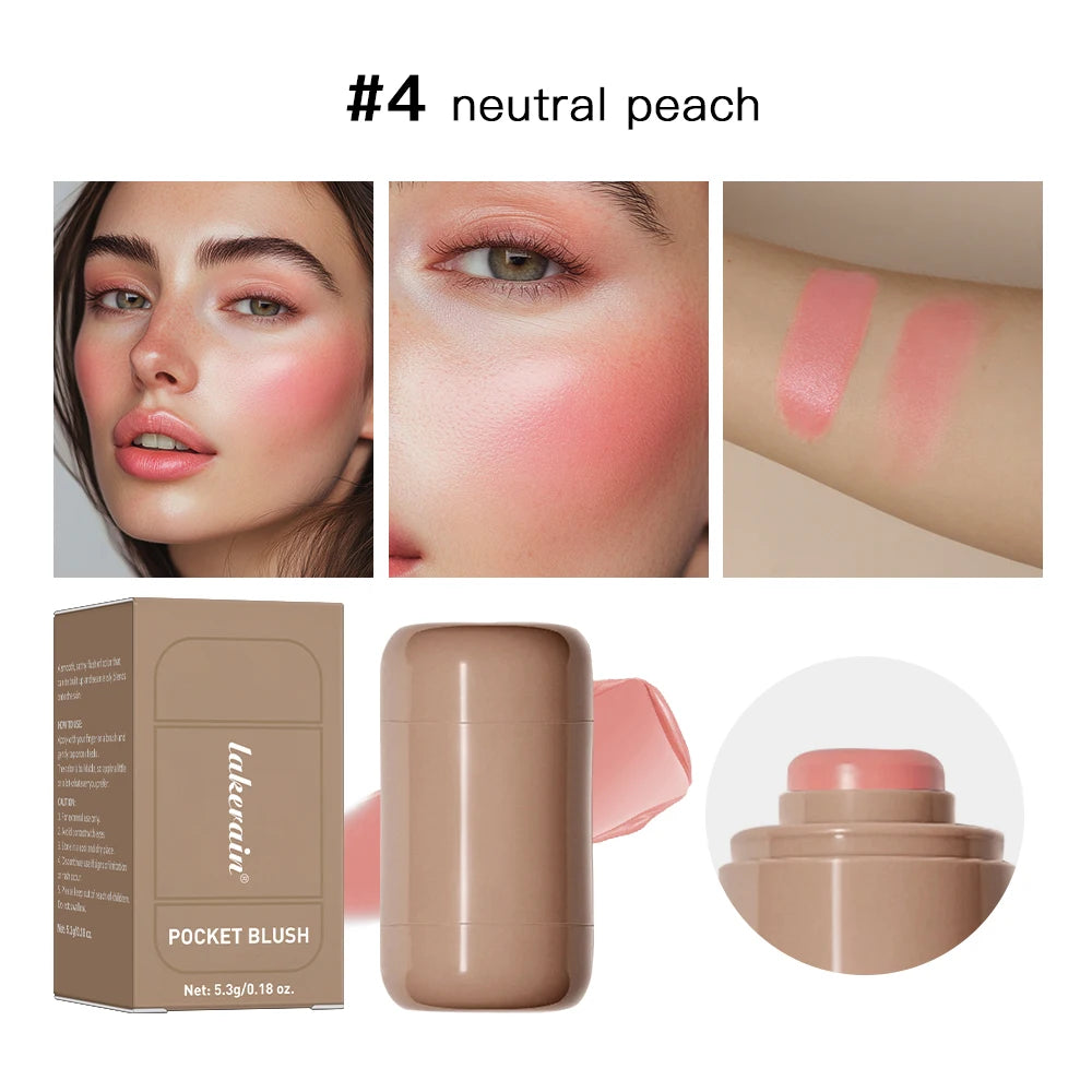 Multi-use Blush Stick For Lips Cheek Long-lasting Hydrating Highlights Brighten Soft Natural Flush Cream Blush Stick