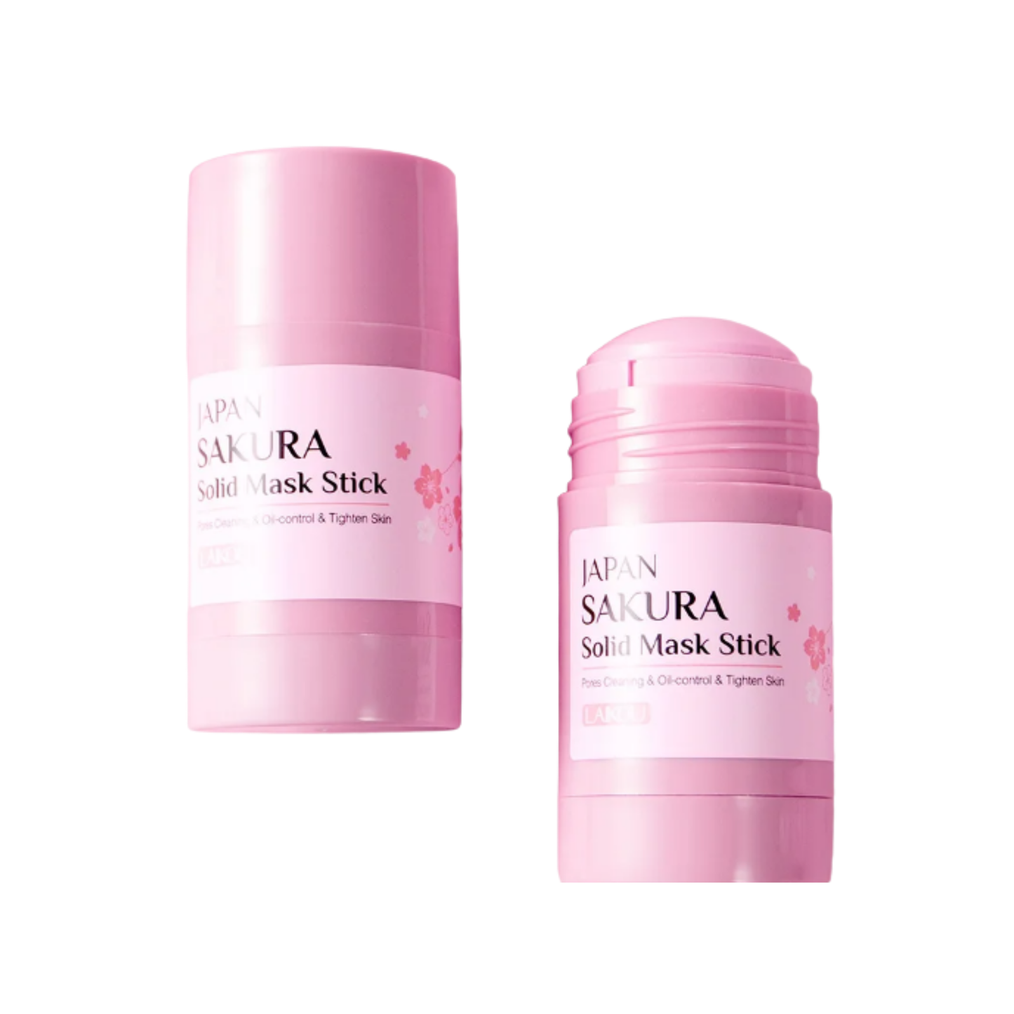 Japanese Skincare Sakura Cleansing Face Mask Stick. Easy Application, Twist-Up Clay Mask for Pore Deep Clean, Oil Control & Moisture Boost.